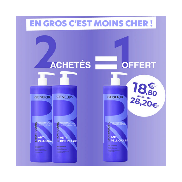 2+1 Shampooing Antipelliculaire - effet gommage - 1000ml