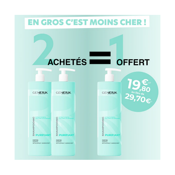 2+1 Shampooing purifiant - detox- 1000 ml