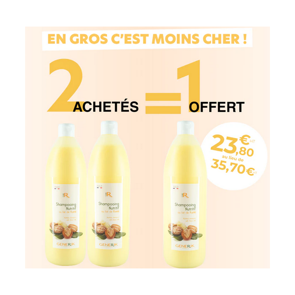 2+1 Shampooing Nutritif - enrichi au lait de Karité - 1000ml