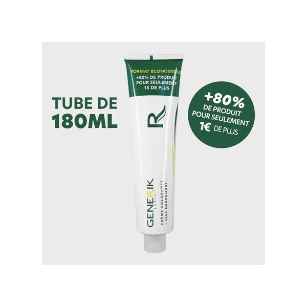 Tube Coloration Crème Generik sans ammoniaque - FORMAT ECO 180ml