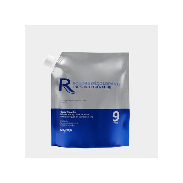 Poudre décolorante professionnelle enrichie en kératine 9 tons - 500g