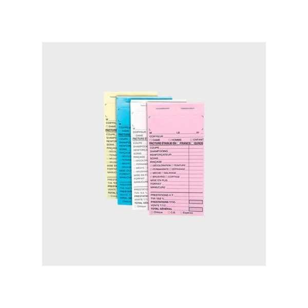 Fiches de caisse - Lot de 10 carnets avec numéros blanc