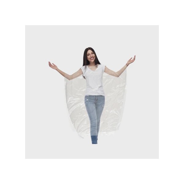 Capes plastiques blanches 17 microns 110cm x 130cm - Lot de 30