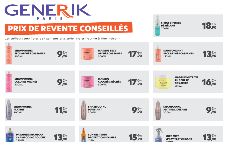 Prix Revente Conseillés GENERIK